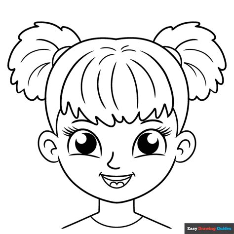 Girl Face Coloring Page Drawing Coloring Home