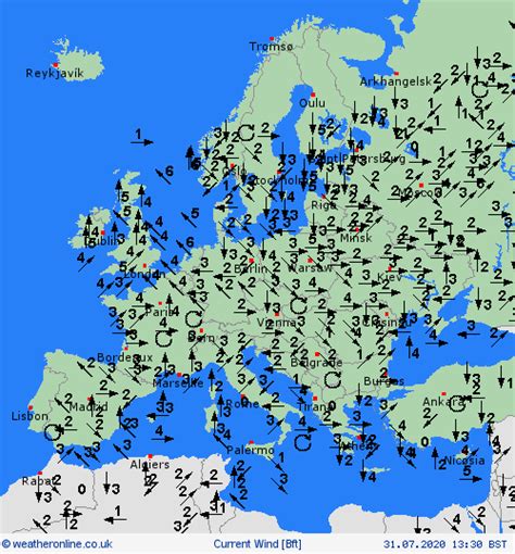Wind Direction Map Europe Current Weather
