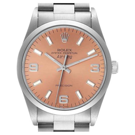 Rolex Air King 34 Silver Dial Domed Bezel Steel Mens Watch 14000 For