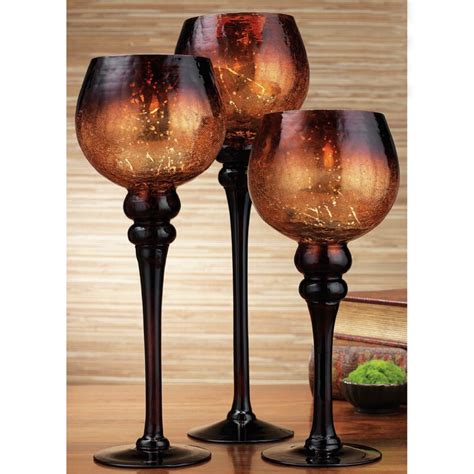 Light up the room with unique candle holders in edgy marbles, metallics and shaded glass. World Menagerie 3 Piece Glass Candle Holder Set & Reviews ...