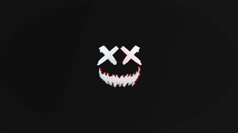 Wallpaper Scary Face Glitch Art Minimalism Smile Vector Dark Horror Anime Teeth Logo