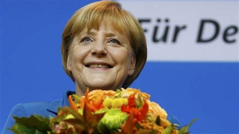 Angela Merkel Celebrates After German Election Win Bbc News