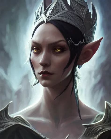Dark Elder Elf Princess Highly Detailed D And D Stable Diffusion