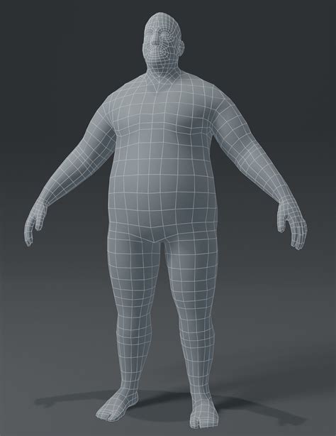 Artstation Male Body Fat Base Mesh 3d Model Game Assets