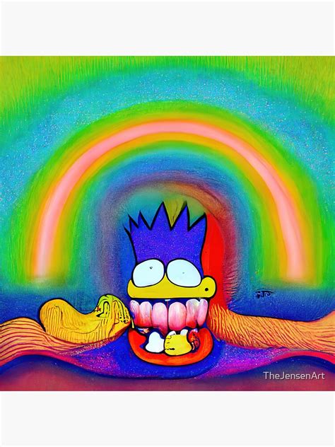 Bartman Melteth Melties Psychedelic Pop Culture Digital Art Sticker