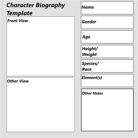 Character Bio Template Detailed