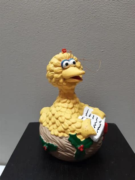 Sesame Street Christmas Ornament Vtg 1990s Jim Henson Big Bird Plastic