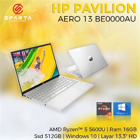 Jual Laptop Hp Pavilion Aero 13 Be0000au Amd Ryzen 5 5600u Ram 16 Gb