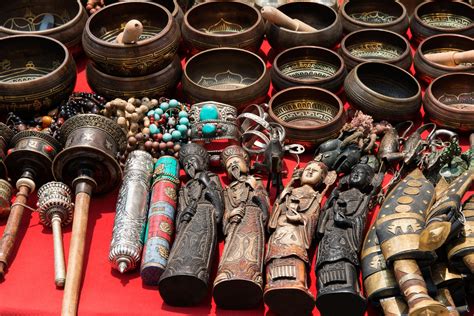 Bunch Of Traditional Souvenirs Market In Nepal Kathmandu Mirabile