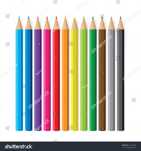 Set Colored Pencils Vector Illustration Stock Vector Royalty Free