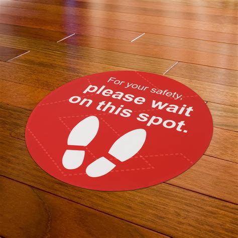 5pcs Floor Sticker Social Distancing Stand Here Floor Sign For Your