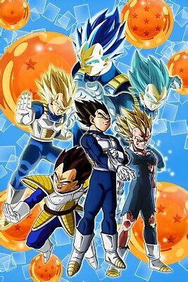 What is super saiyan god super saiyan evolution? Dragon Ball Super Poster Majin Vegeta All Forms SSJ 1 2 ...