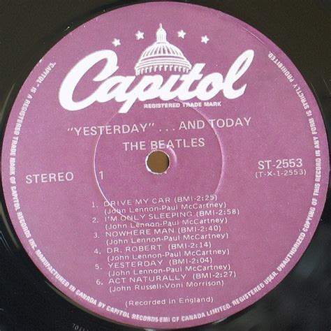 The Beatles Yesterday And Today Vinyl Pursuit Inc