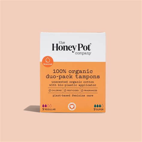 The Honey Pot 100 Percent Organic Duo Pack Tampons Best Health And Fitness Gear For September
