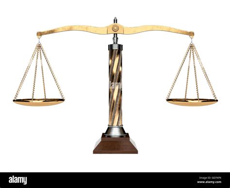Metal And Wood Balanced Scale Isolated On A White Background 3d