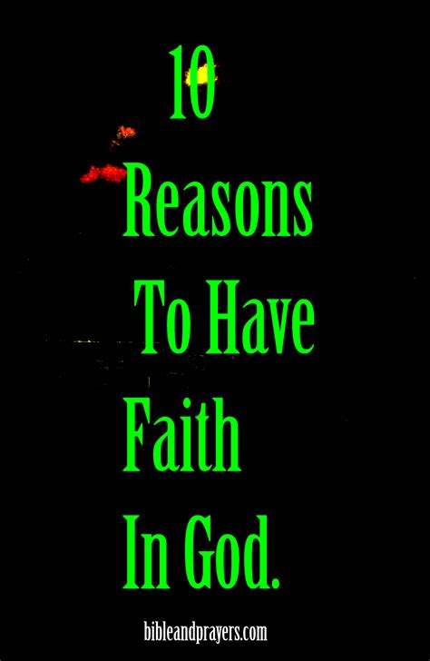 10 Reasons To Have Faith In God