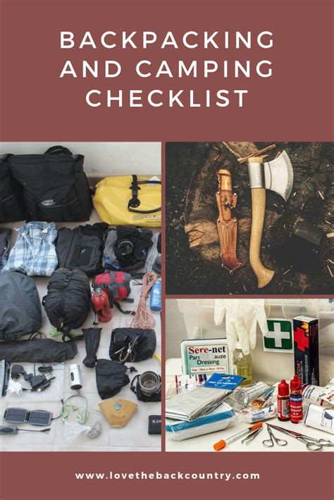Backpacking And Camping Checklist Camping Checklist Backpacking Checklist