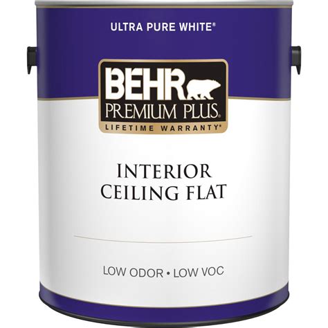 Behr Premium Plus 1 Gal White Flat Ceiling Interior Paint 55801 The