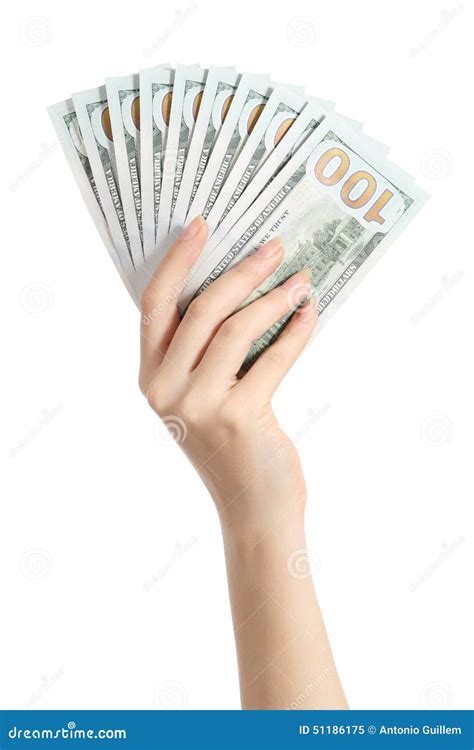 Hand Holding Money One Hundred Dollars Banknotes Stock Image Image Of