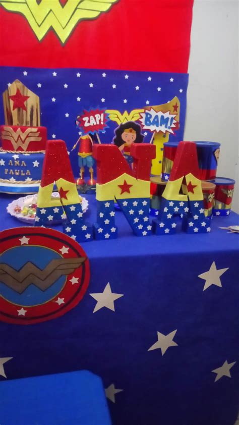 Letras Mujer Maravilla By Jazm N Llerena Superhero Theme Party Party Themes Eu Flag Country