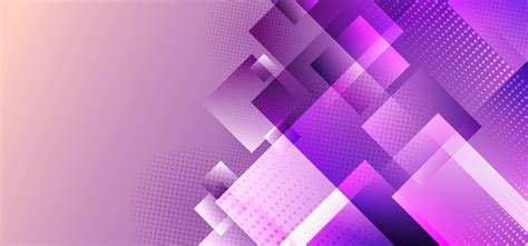 Abstract Purple Squares Geometric Overlapping Layers With Glowing Light