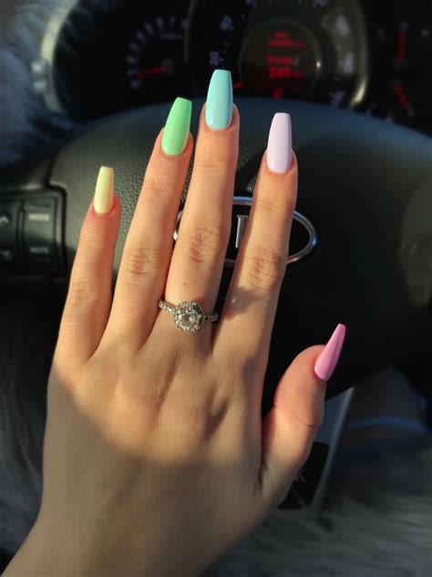 P A S T E L S 💛💚💙💜💗 Ombre Acrylic Nails Best Acrylic Nails Summer