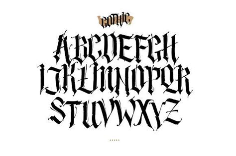 Gothic Alphabet Vector Gothic Alphabet Tattoo Fonts Tattoo