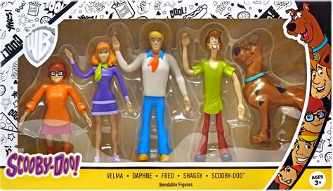 Scooby Doo Velma Daphne Fred Shaggy And Scooby Doo Bendable Figure Box