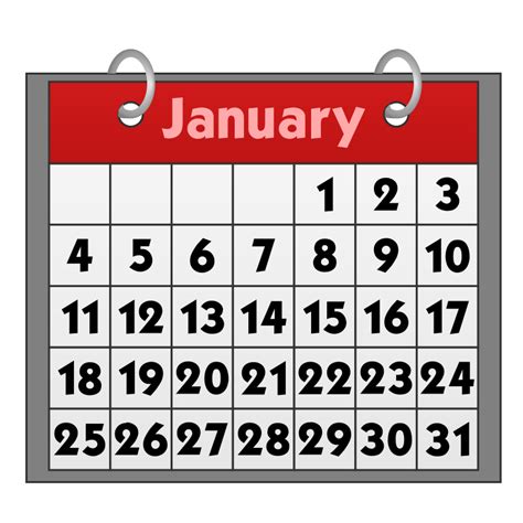 Welcome to free clipart now. Library of january calendar svg transparent download png ...