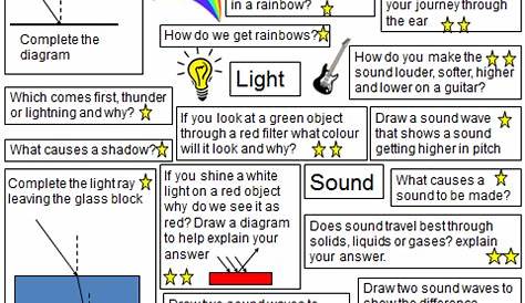 light and sound worksheets pdf