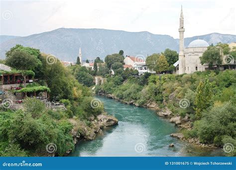 Mostar Neretva River Editorial Image Image Of Heritage 131001675