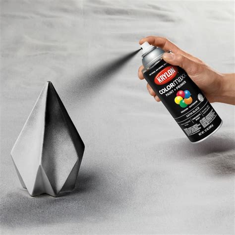 Krylon Colormaxx Satin Black Spray Paint And Primer In One Net Wt 12