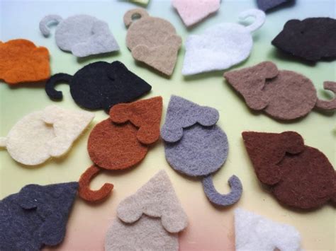Felt Mice Mouse Packs Animals Made From Felt Die Cut Craft Etsy