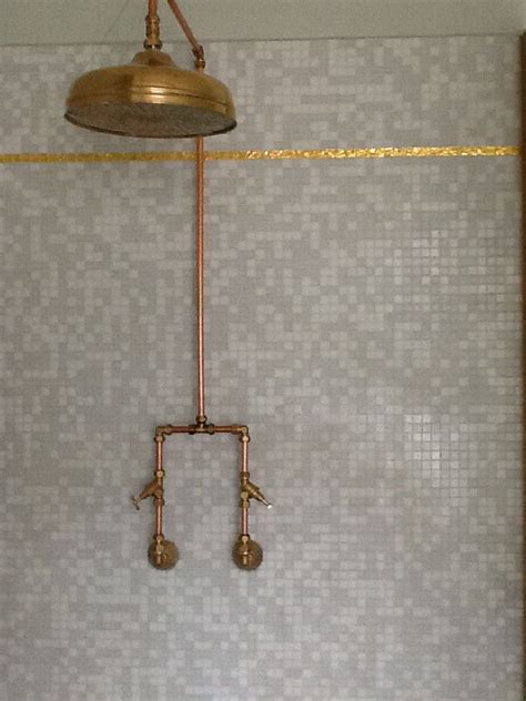 Danze antique copper ceiling shower head 3.10 10. Exposed copper piping shower | Bathroom | Pinterest