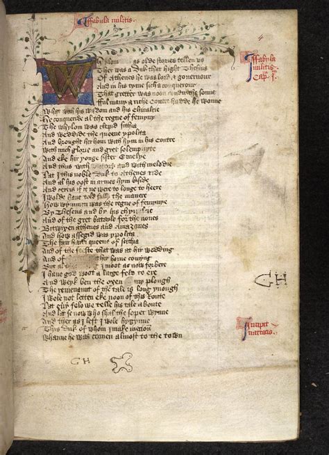 The Knights Tale Illuminated Manuscript Medieval Manuscript