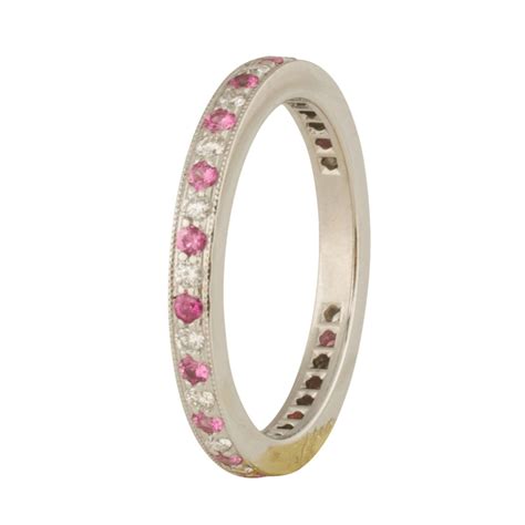 Tiffany And Co Diamond And Pink Sapphire Eternity Band Oliver Jewellery