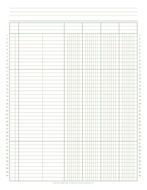 Printable Columnar Accounting Form Printable Forms Free Online