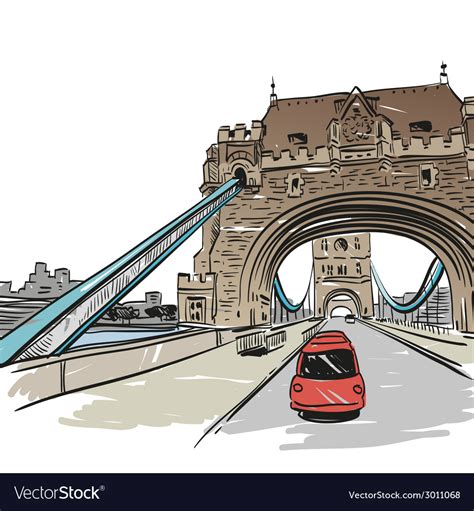 London Bridge Drawing Royalty Free Vector Image
