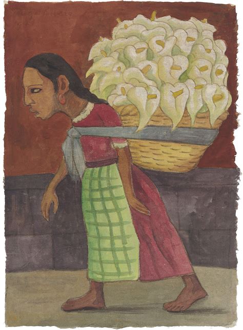 Diego Rivera Mexican 1886 1957 Flowers For The Market Christies