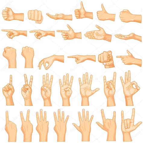 Vector Illustration Of Collection Of Hand Gestures Premium Vector In