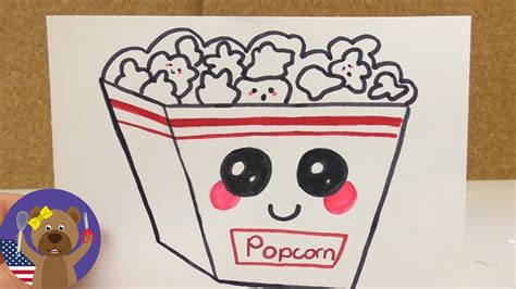 kawaii popcorn diy draw popcorn for cards and invitations youtube