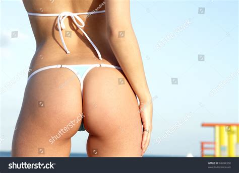 Sexy Butt Thong Bikini On Female Foto Stok 69494350 Shutterstock