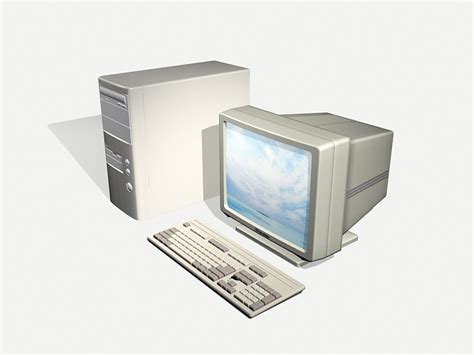 Old Desktop Computer 3d Model 3ds Max Files Free Download Modeling