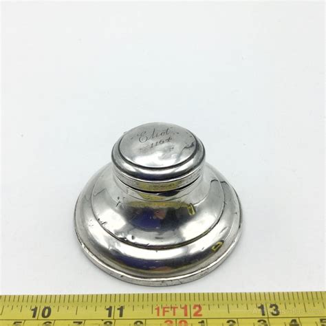 Antiques Atlas Vintage 1925 Small Silver Capstan Inkwell