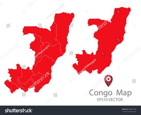 Couple Set Mapred Map Congovector Eps10 Stock Vector Royalty Free