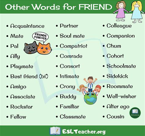 Synonyms For Friend 30 Friend Synonyms You Should Be Using Esl