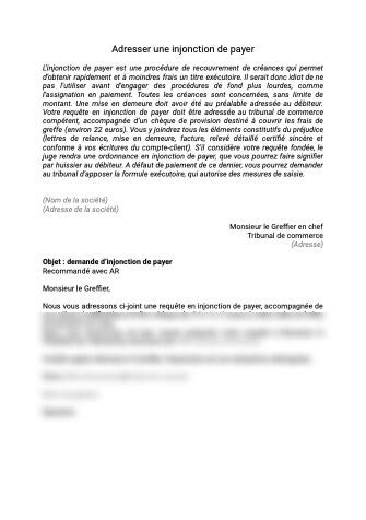 Injonction De Payer Document Et Mod Le T L Charger