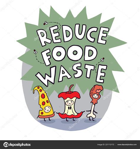 Reduce Food Waste Cartoon Vector Illustration Stock Vector Image By