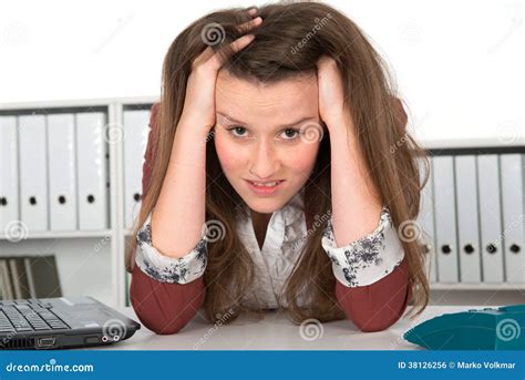 Over Worked Stock Photo Image Of Migraine Megrim Businesswoman