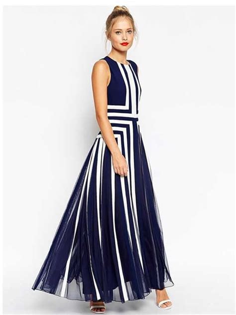Womens Summer Long Maxi Dresses Blue And White Lace Evening Plus Size Dresses Maxi Dress